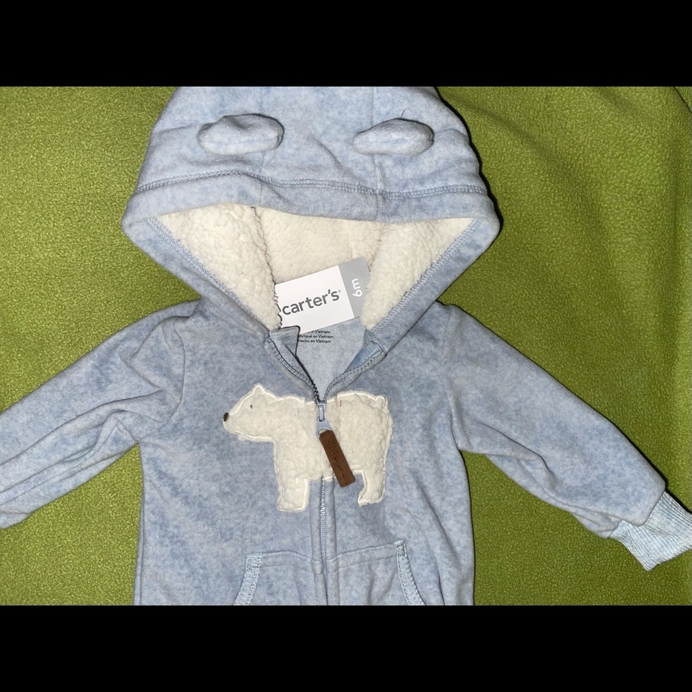 NWT CARTERS 6month fleece onesie